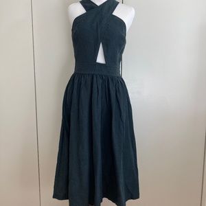 BLACK KEYHOLE MIDI STEVEN ALAN DRESS